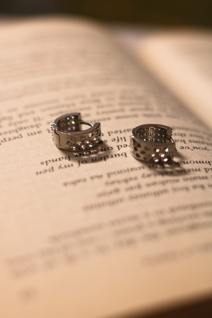 Sparkling silver hoop earrings with radiant, timeless elegance