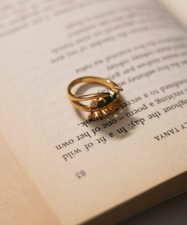 Radiant Gold Ring with Emerald and Diamond Accents