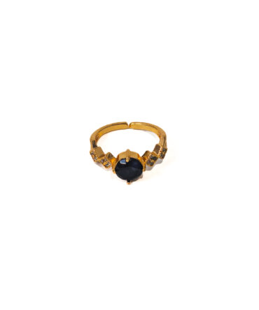 Midnight Noir Crystal Statement Ring