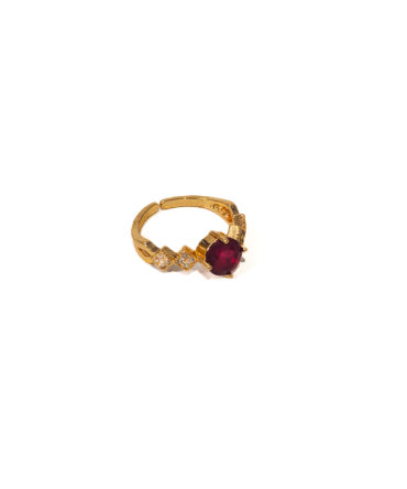 Elegant Ruby Red Crystal Statement Ring
