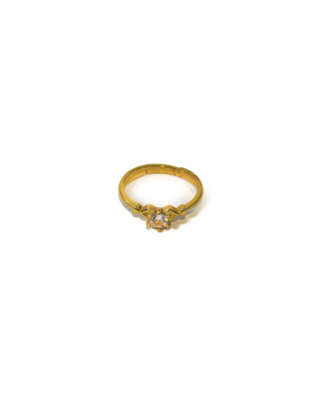 Golden Heart Solitaire Adjustable Ring