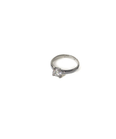 Classic Crystal Solitaire Adjustable Ring