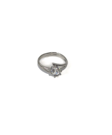 Starlight Silver Solitaire Adjustable Ring